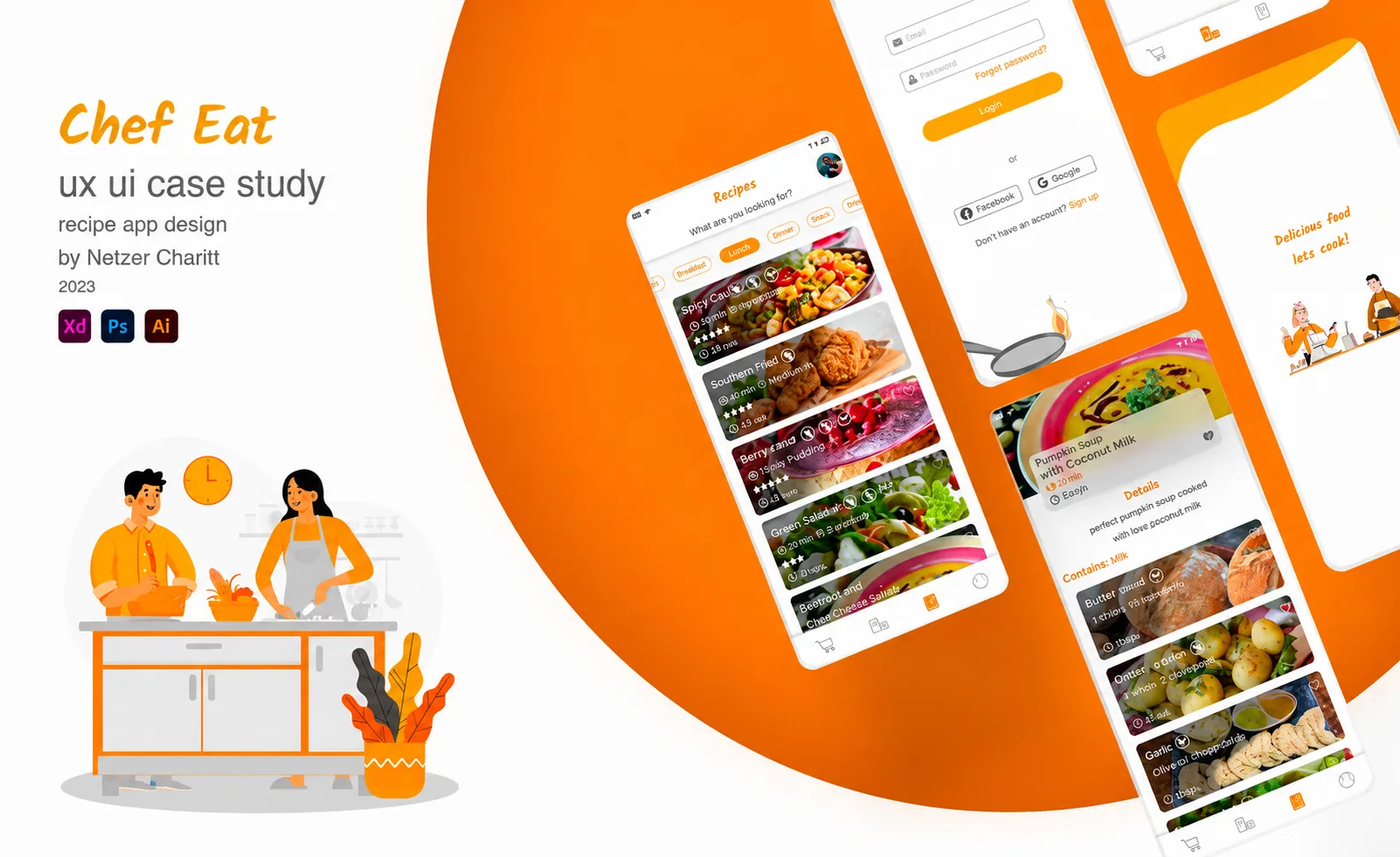 Chef Eat, UX UI case study, recipe app design