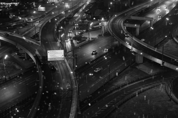 Night congestion in the rain